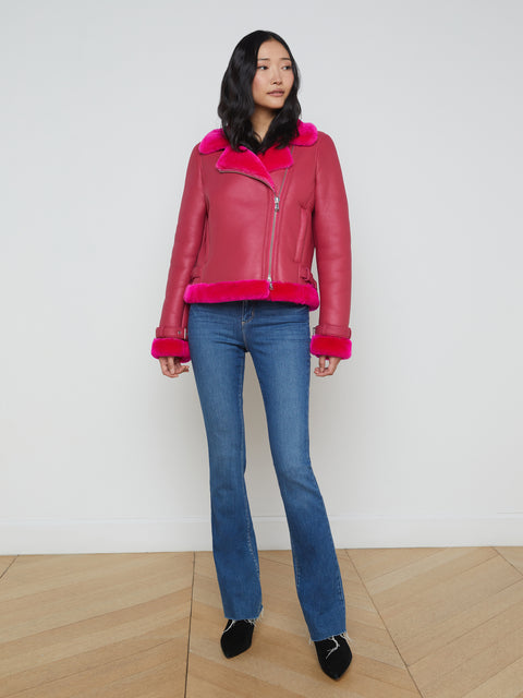 Niri Shearling Leather Jacket jacket L'AGENCE Sale