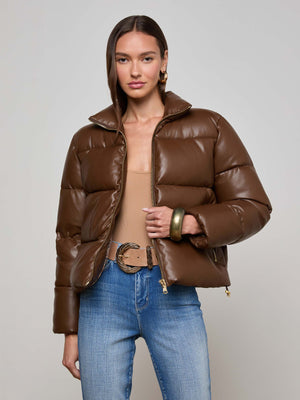 Veste bouffante en cuir végétalien Larsen