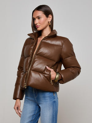 Veste bouffante en cuir végétalien Larsen
