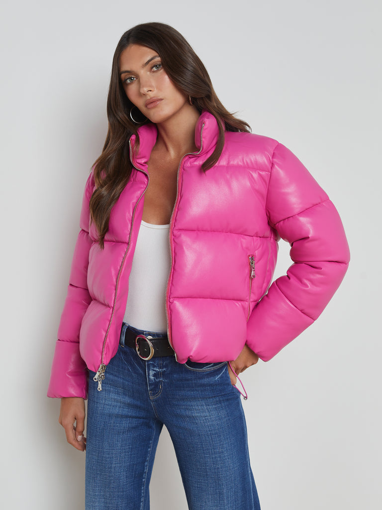 Larsen Vegan Leather Puffer Jacket jacket L'AGENCE   