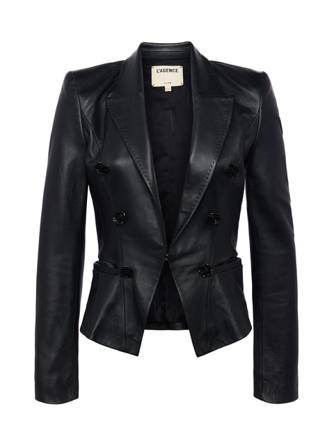 Andalusia Leather Blazer blazer L'AGENCE   