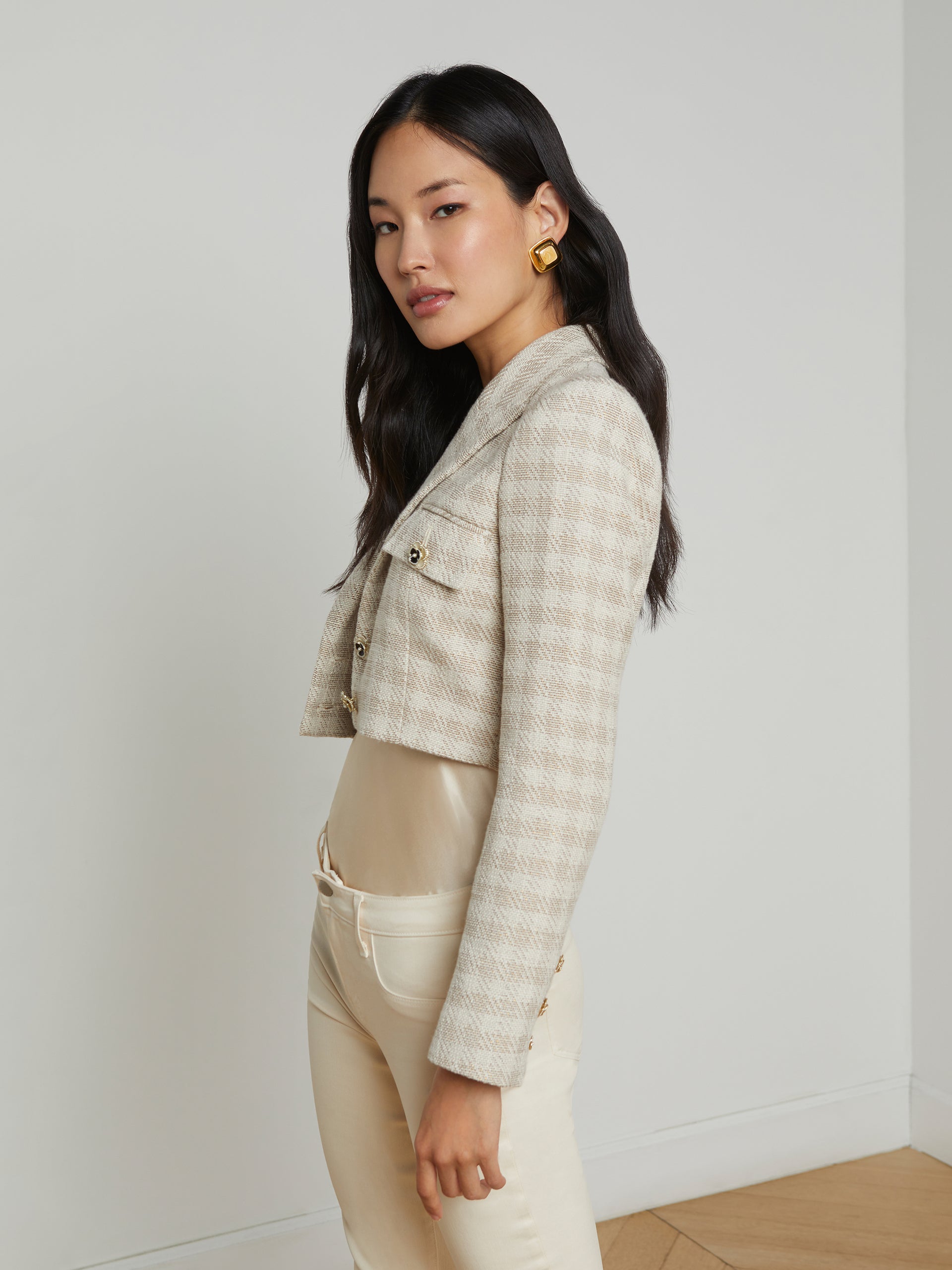 Maura Cropped Tweed Jacket jacket L'AGENCE