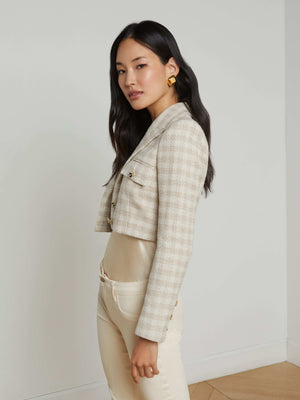 Maura Cropped Tweed Jacket jacket L'AGENCE Sale