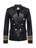 Kenzie Leather Military Blazer IN RUNWAY L'AGENCE