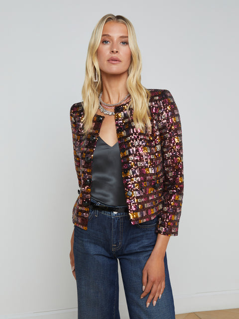 Caprina Sequin Jacket jacket L'AGENCE   