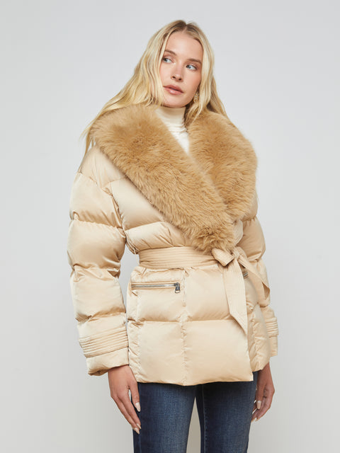 Vail Faux Fur Down Coat coat L'AGENCE   