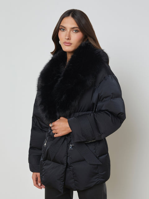 Vail Faux Fur Down Coat coat L'AGENCE   