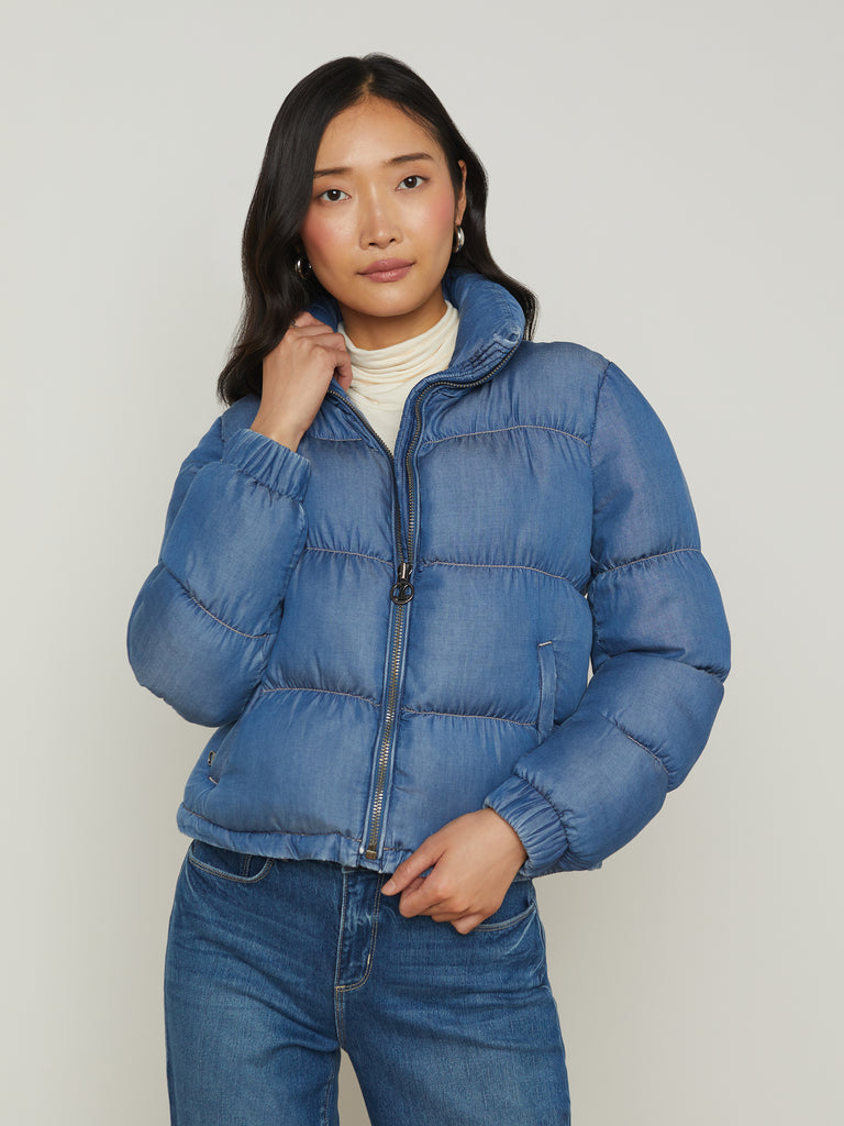 Stowe Denim Down Puffer Jacket puffer L'AGENCE   