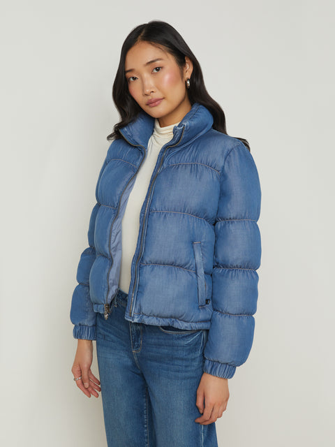 Stowe Denim Down Puffer Jacket puffer L'AGENCE   