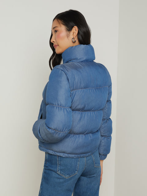 Stowe Denim Down Puffer Jacket puffer L'AGENCE   