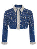 Genevie Embellished Denim Jacket jacket L'AGENCE   