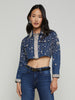 Genevie Embellished Denim Jacket jacket L'AGENCE   