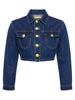 Genevie Cropped Denim Jacket jacket L'AGENCE   