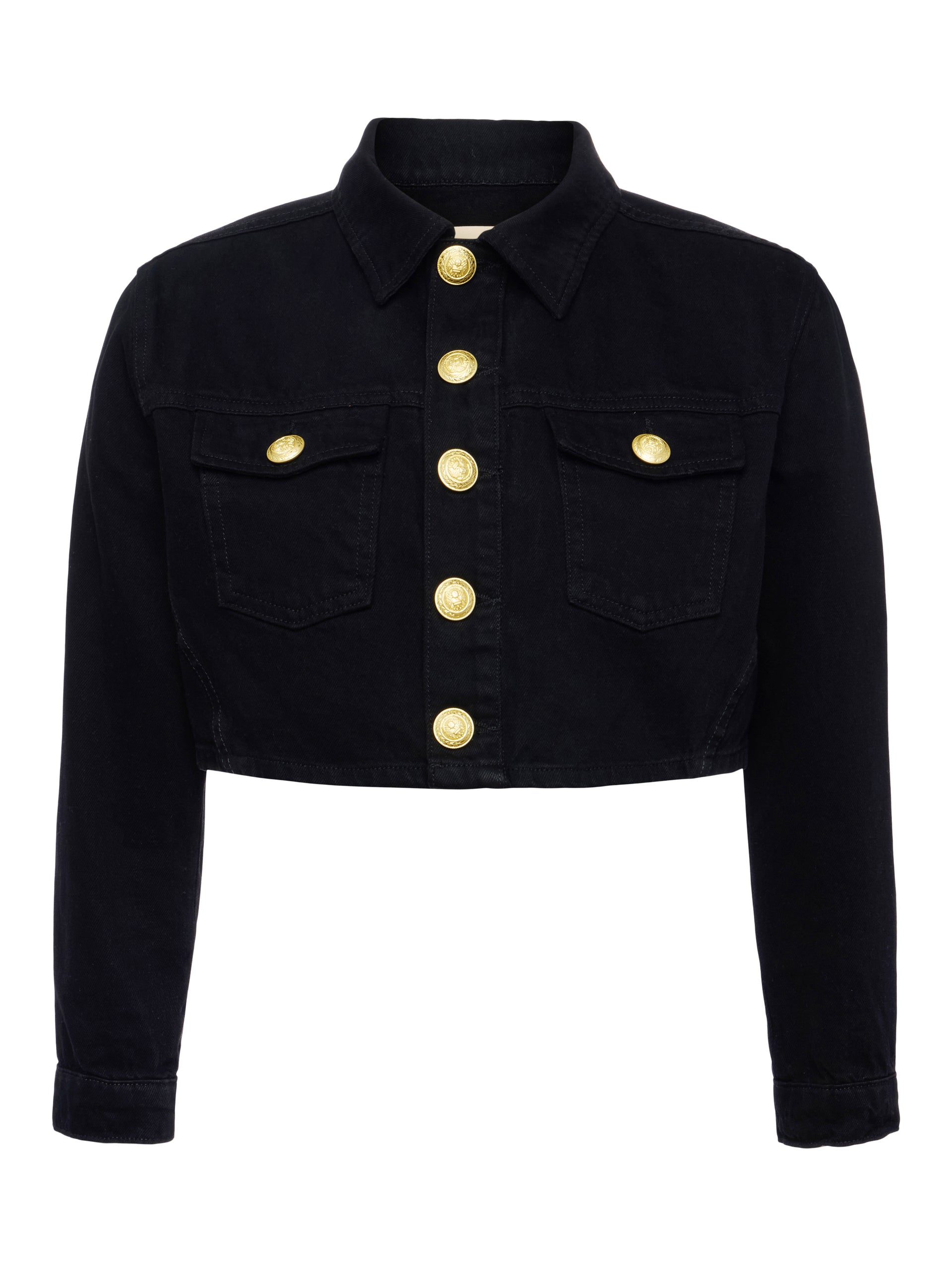 Genevie Cropped Denim Jacket jacket L'AGENCE Sale