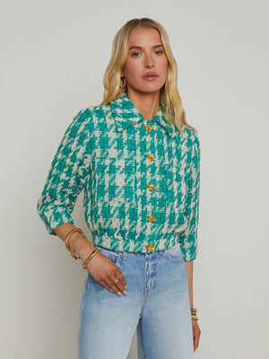Jia Houndstooth Tweed Jacket jacket L'AGENCE