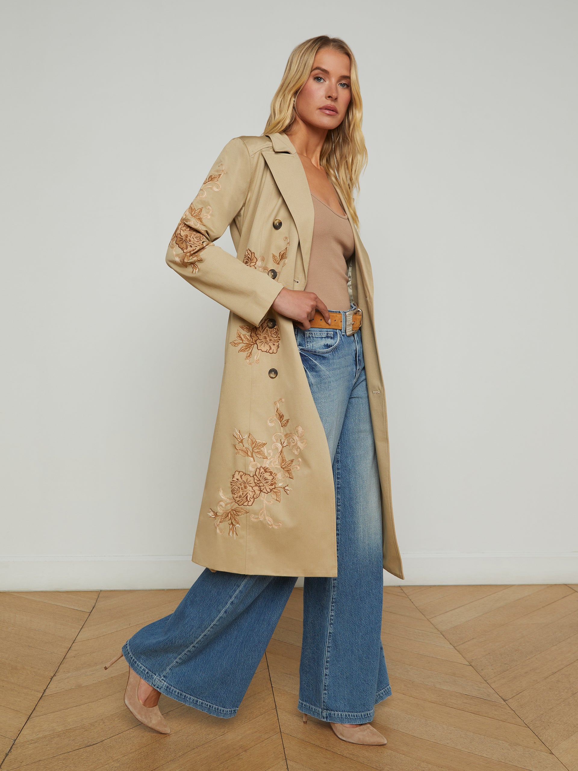 Venus Embroidered Trench Coat coat L'AGENCE