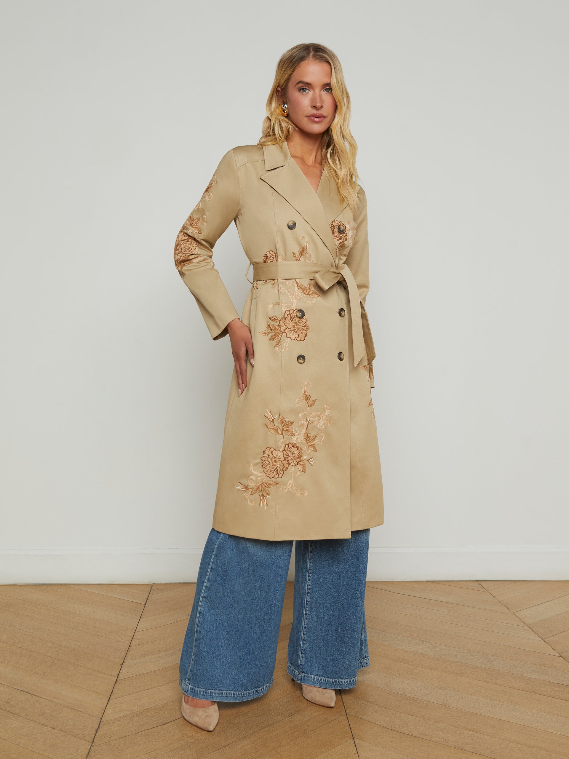 Venus Embroidered Trench Coat coat L'AGENCE