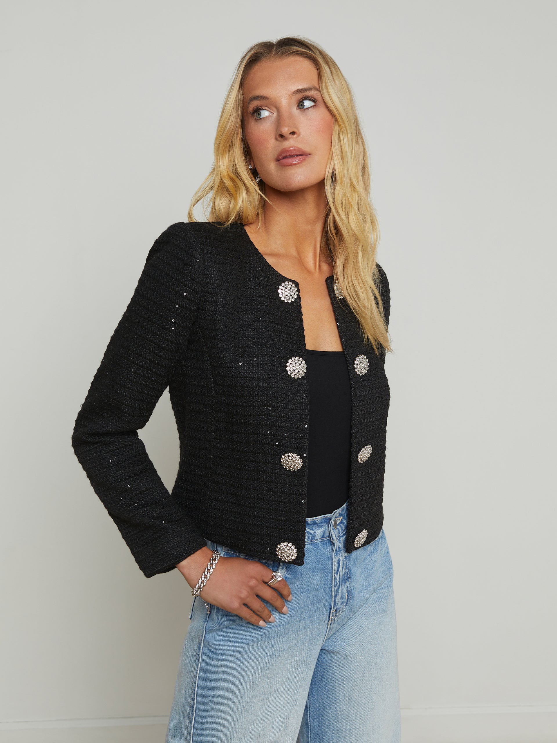 Moon Sequin Tweed Jacket jacket L'AGENCE