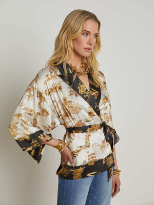 Hinata Satin Wrap Jacket jacket L'AGENCE