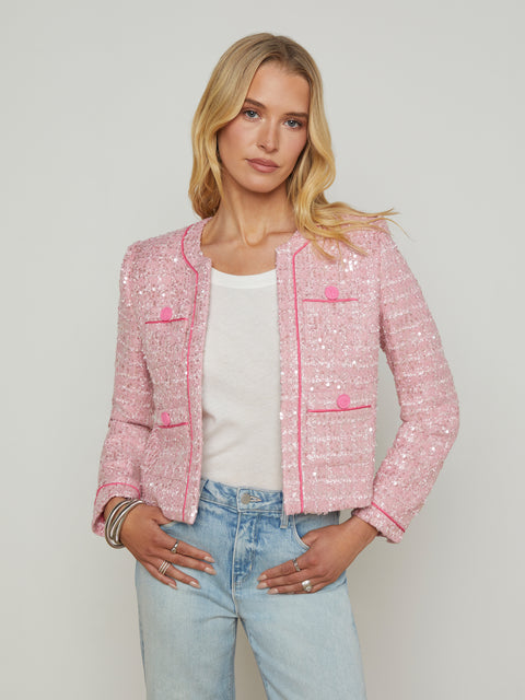 Niko Sequin Tweed Jacket jacket L'AGENCE