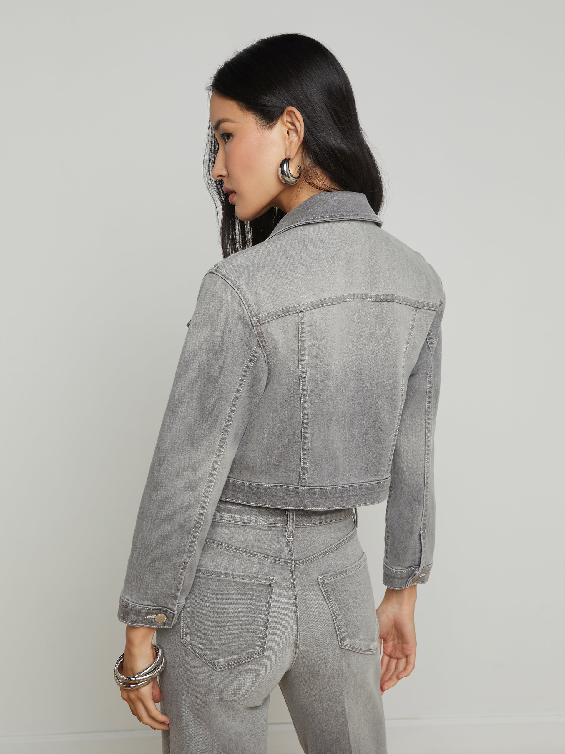 Koda Cropped Denim Jacket jacket L'AGENCE