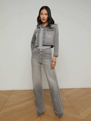 Koda Cropped Denim Jacket jacket L'AGENCE