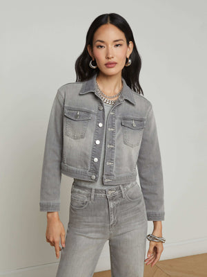 Koda Cropped Denim Jacket jacket L'AGENCE