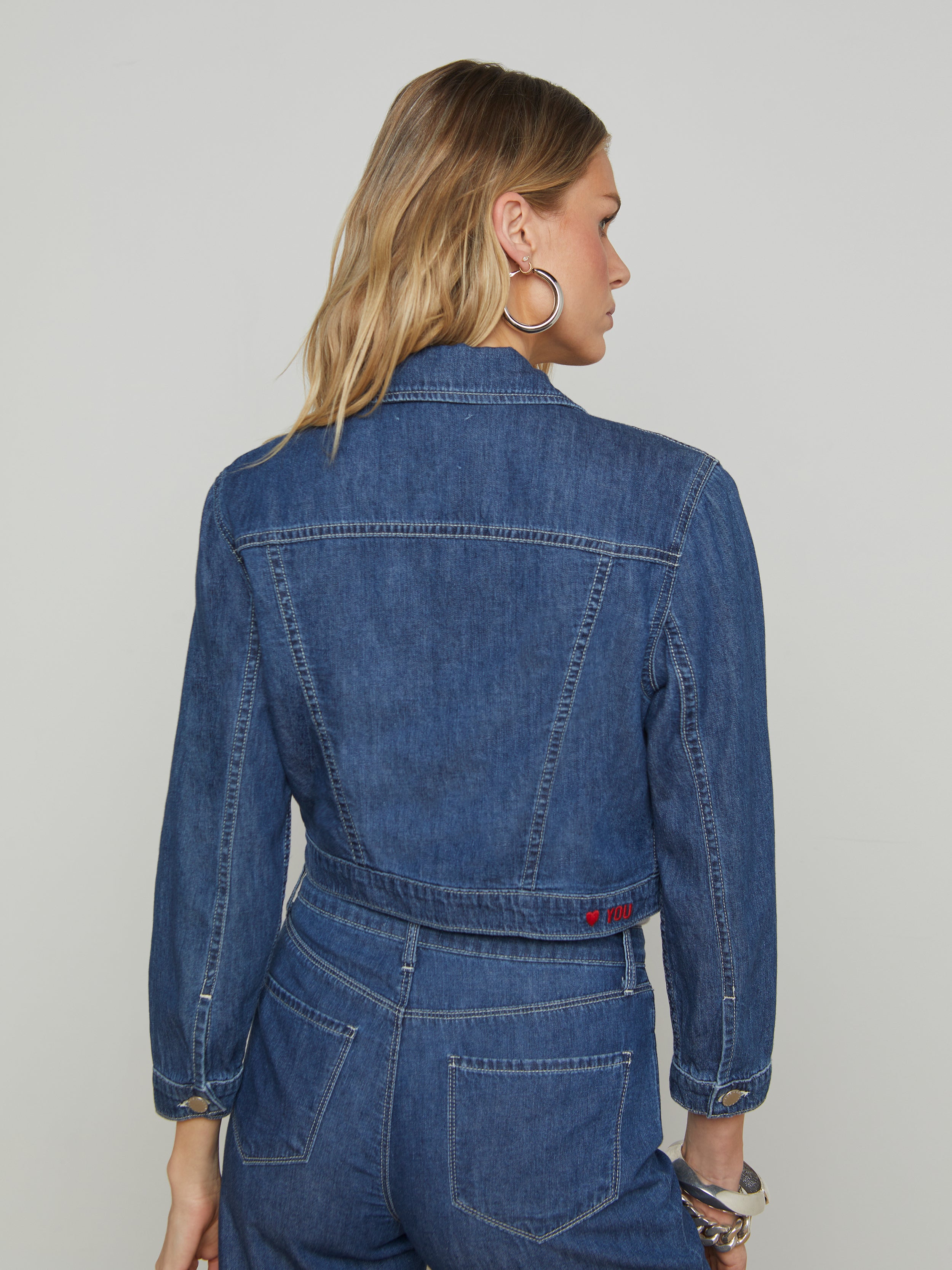 Koda Cropped Denim Jacket jacket L'AGENCE