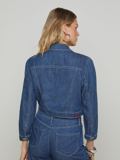 Koda Cropped Denim Jacket jacket L'AGENCE