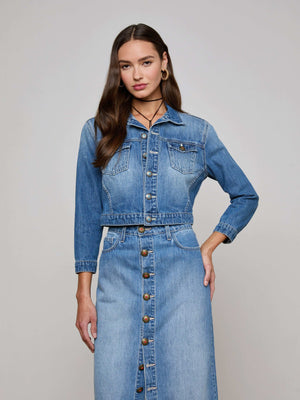 Koda Cropped Denim Jacket jacket L'AGENCE
