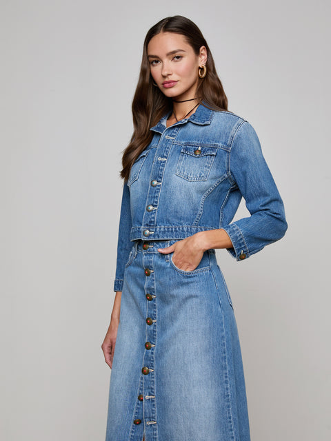 Koda Cropped Denim Jacket jacket L'AGENCE