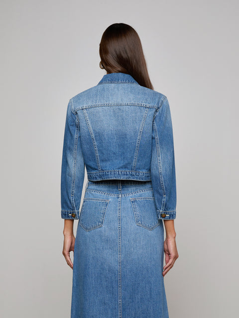 Koda Cropped Denim Jacket jacket L'AGENCE