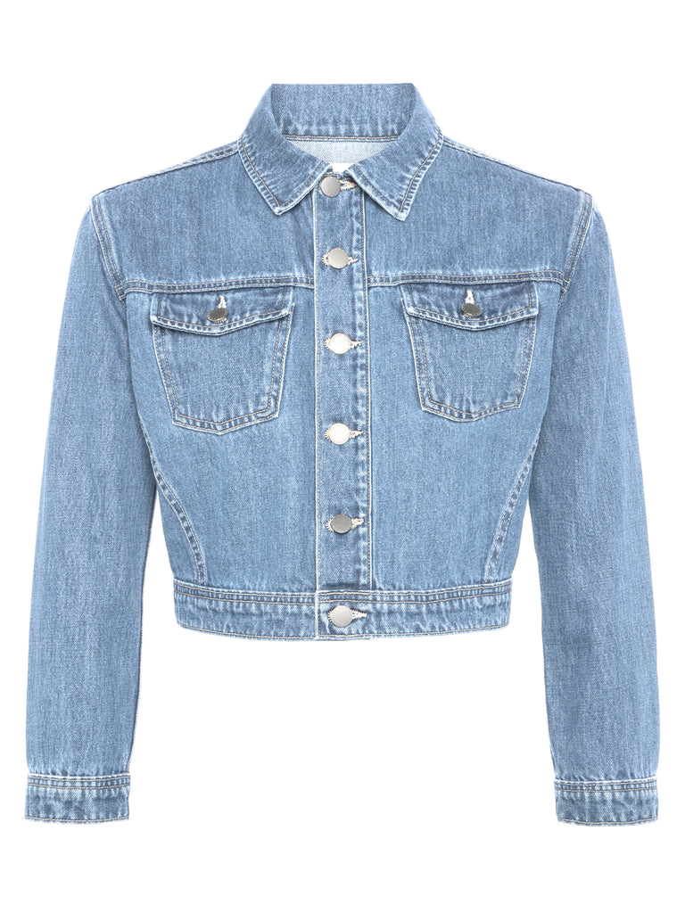 Koda Cropped Denim Jacket IN RUNWAY L'AGENCE   