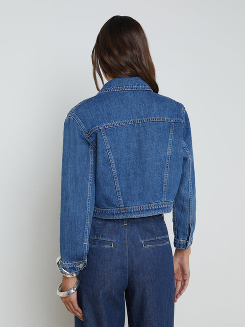 Koda Cropped Denim Jacket jacket L'AGENCE   