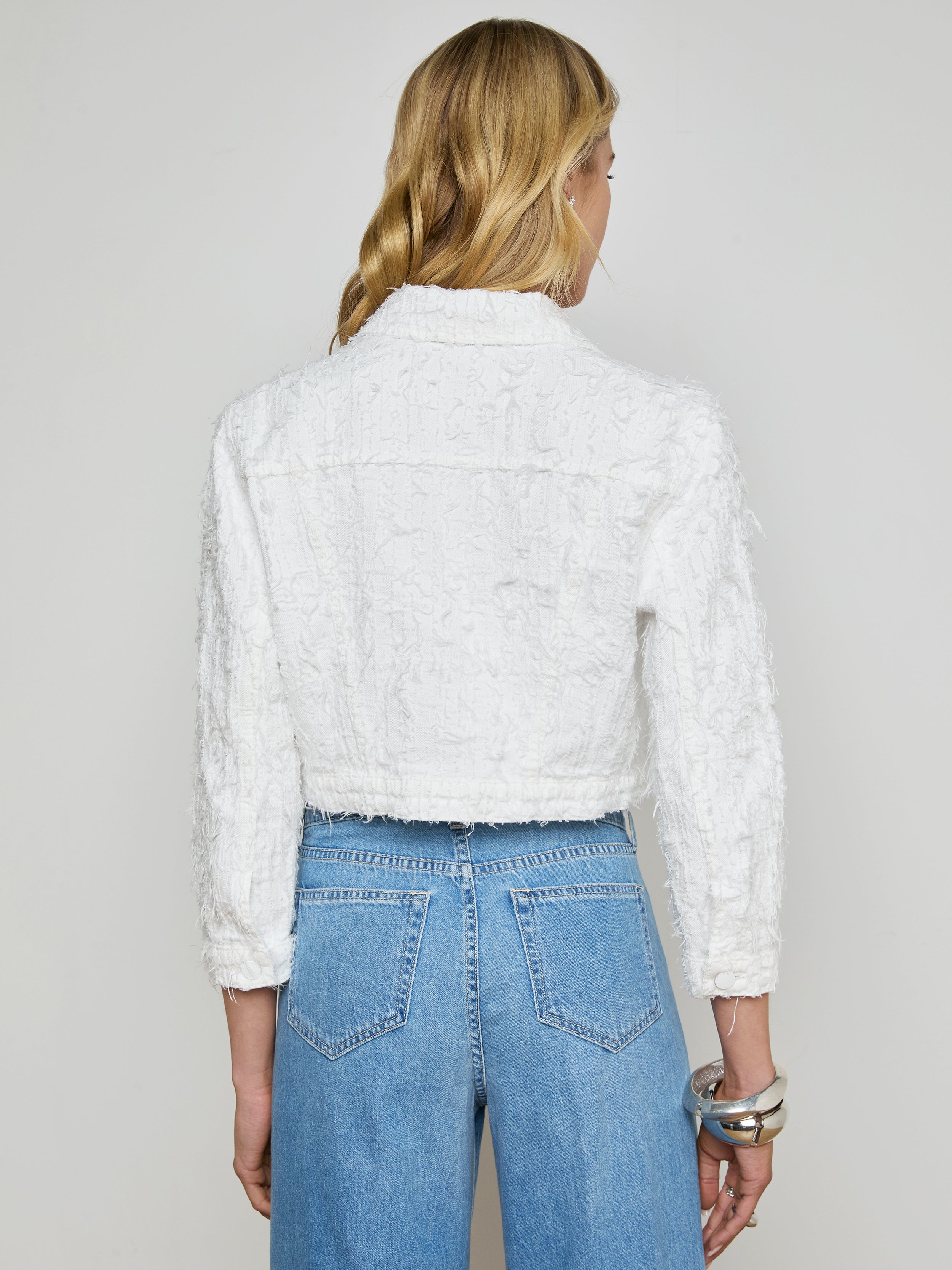 Koda Cropped Denim Jacket jacket L'AGENCE