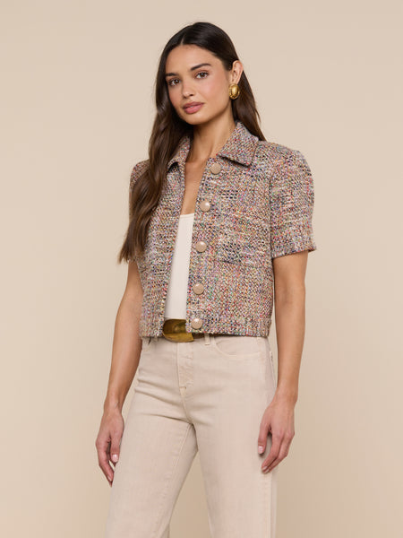 Chaqueta Chita Tweed en Rainbow Tweed | L'AGENCE