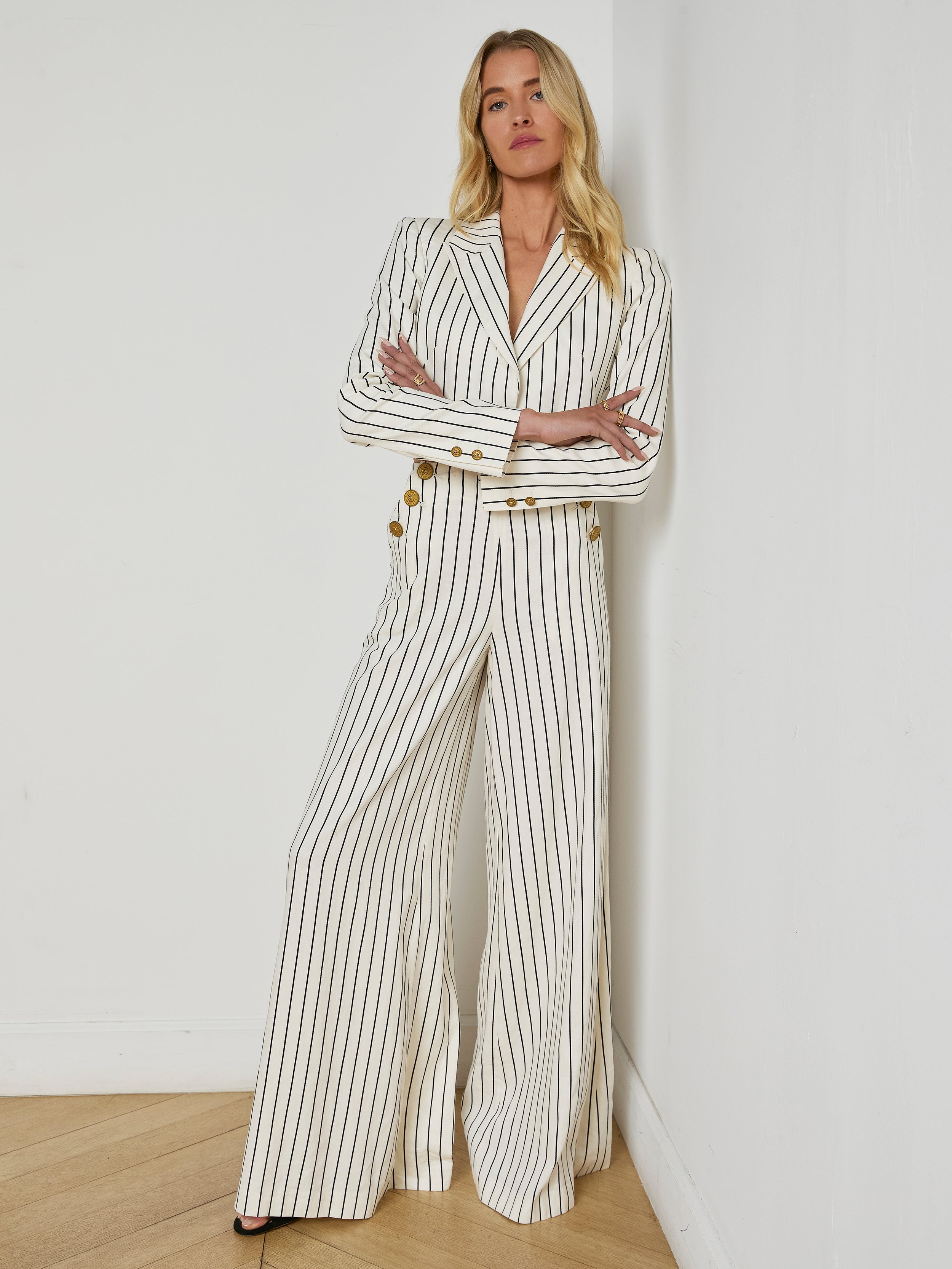 Izzie Striped Cropped Blazer