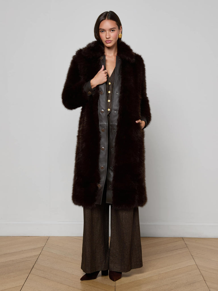 Irisa fx fur lthr trm ct