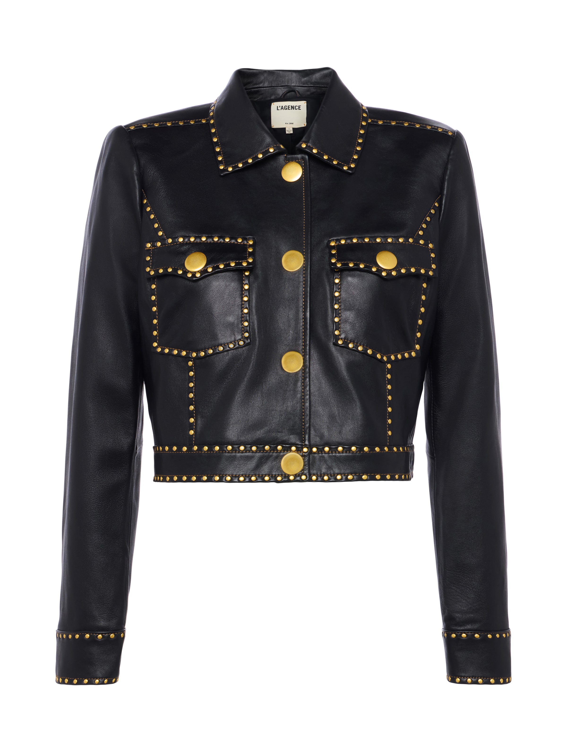 Winsome Studded Leather Jacket IN RUNWAY L'AGENCE