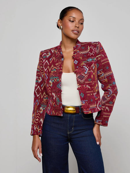 Asha Jacquard Jacket in Geo Tapestry | L'AGENCE