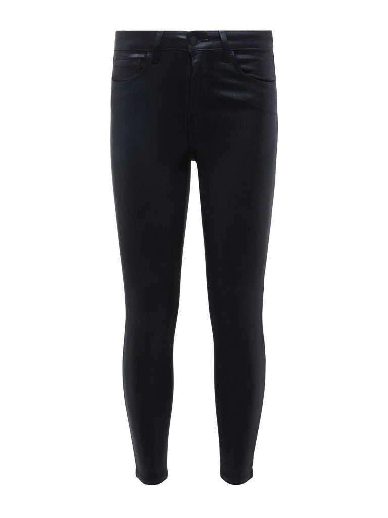 L'AGENCE Margot High Rise Skinny Jean In Black Coated