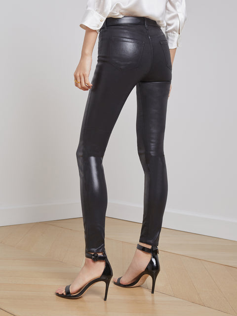 L'AGENCE Marguerite Coated Jean In Black Coated