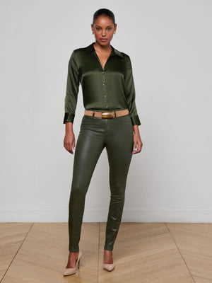 Jean skinny enduit de marguerite