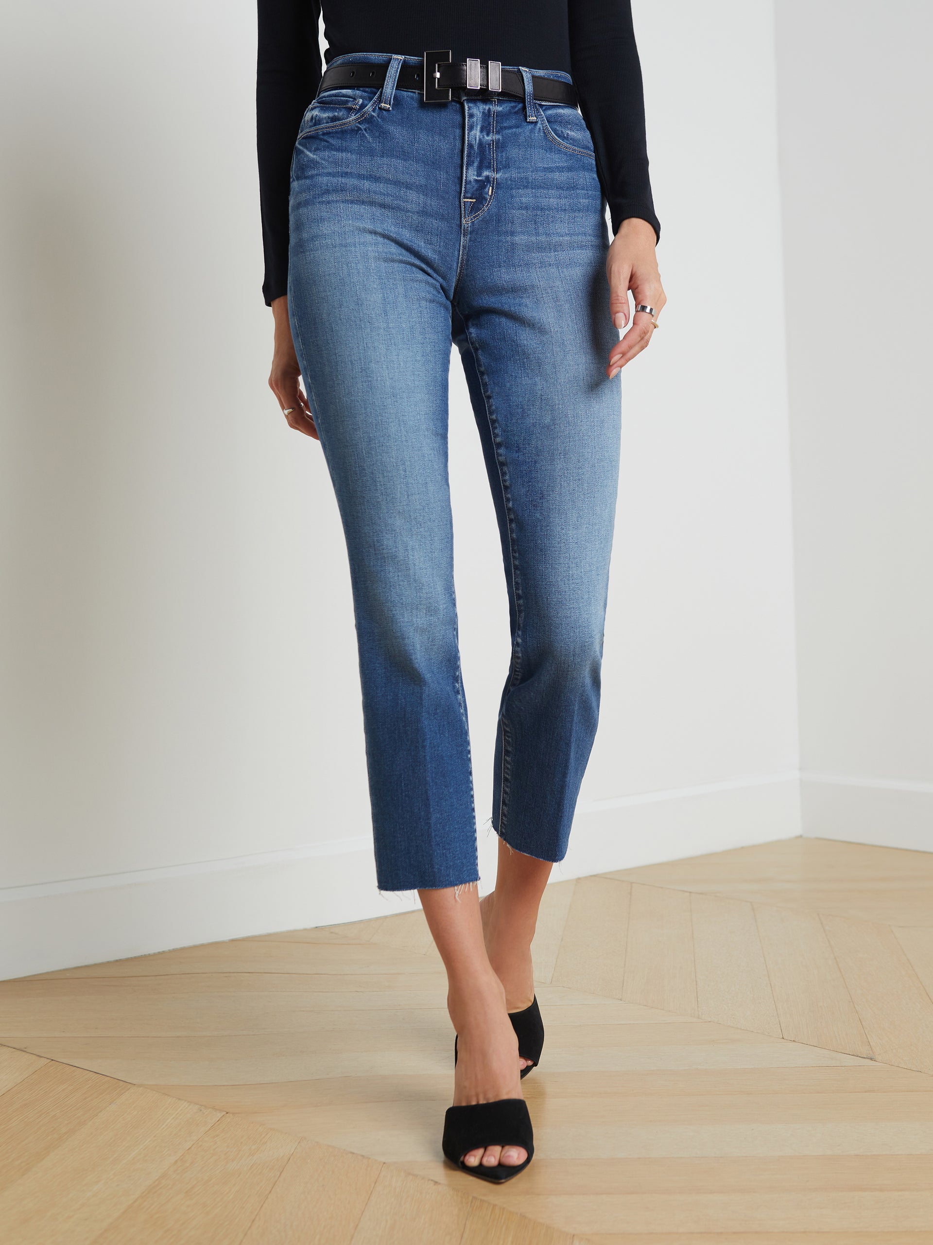 Sada Slim-Leg Cropped Jean jean L'AGENCE   