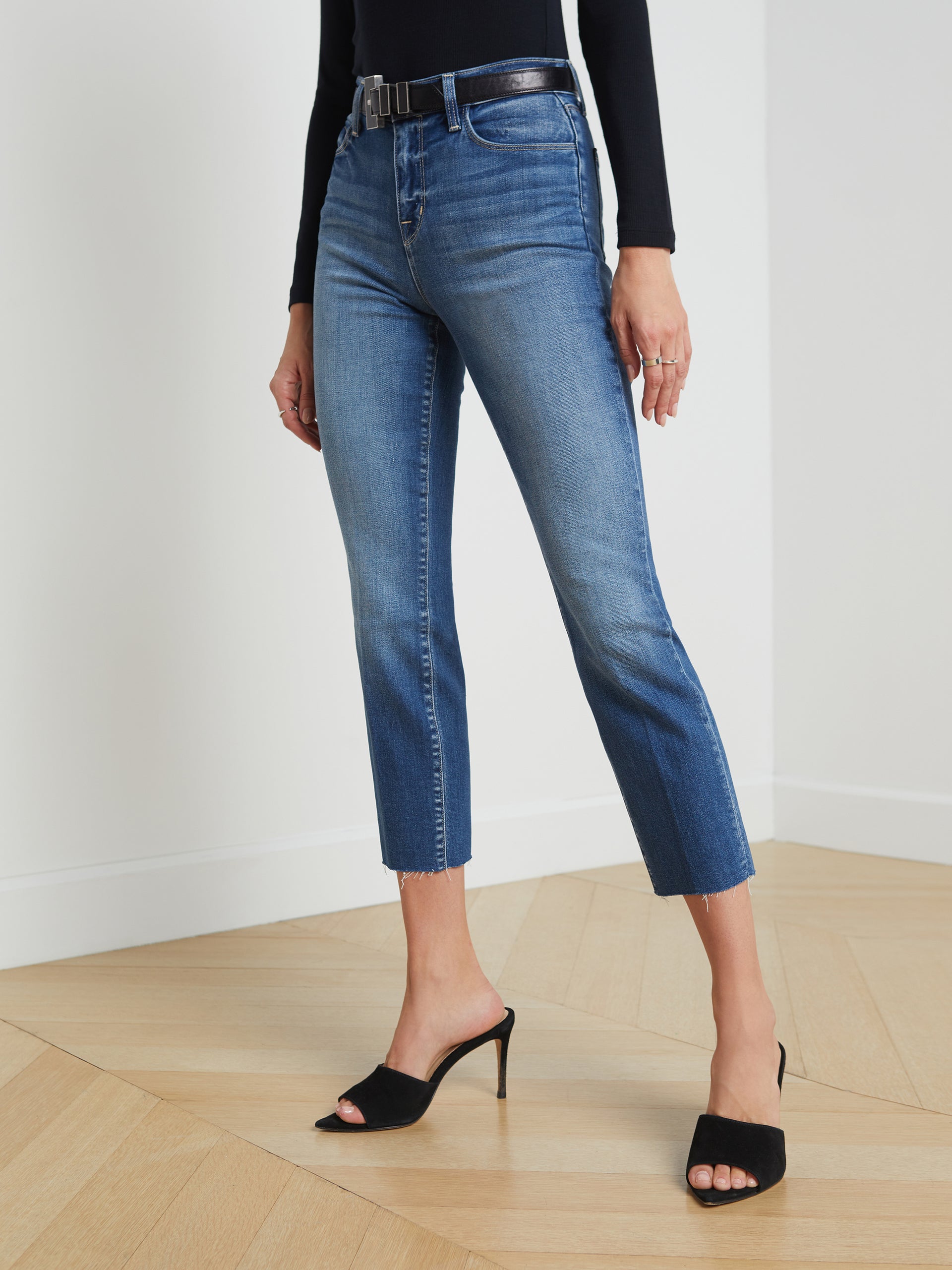 Sada Slim-Leg Cropped Jean jean L'AGENCE   