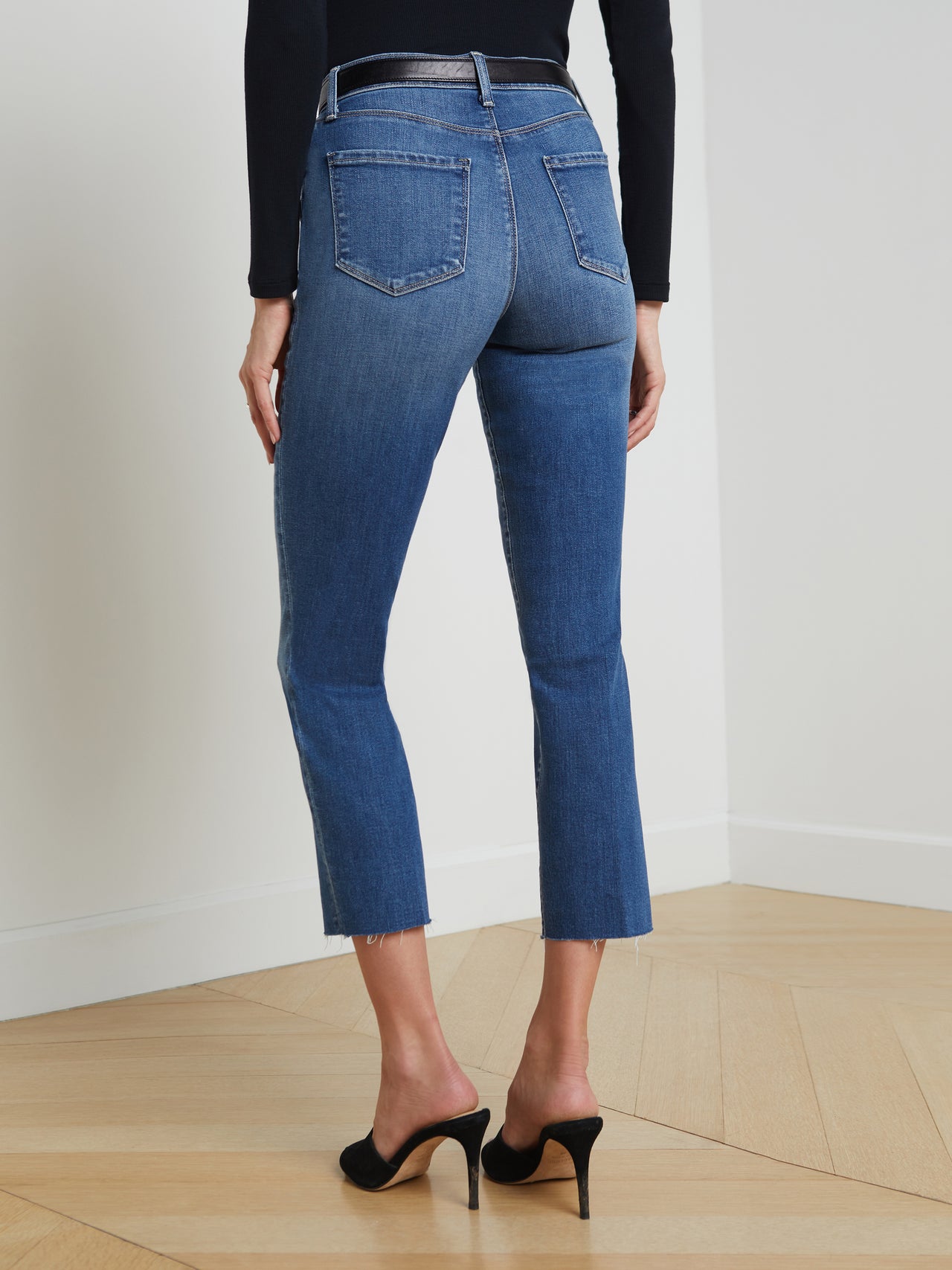 L'AGENCE Sada High-Rise Slim-Leg Cropped Jean In Cambridge