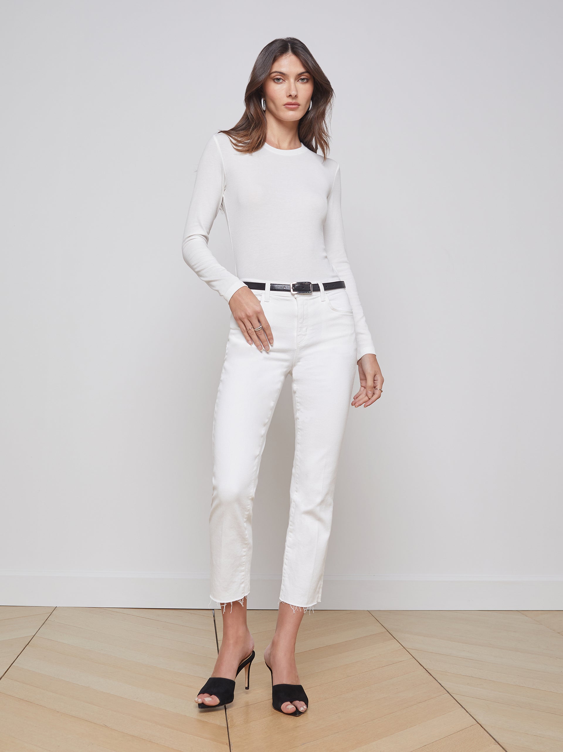 Sada Slim-Leg Cropped Jean jean L'AGENCE   