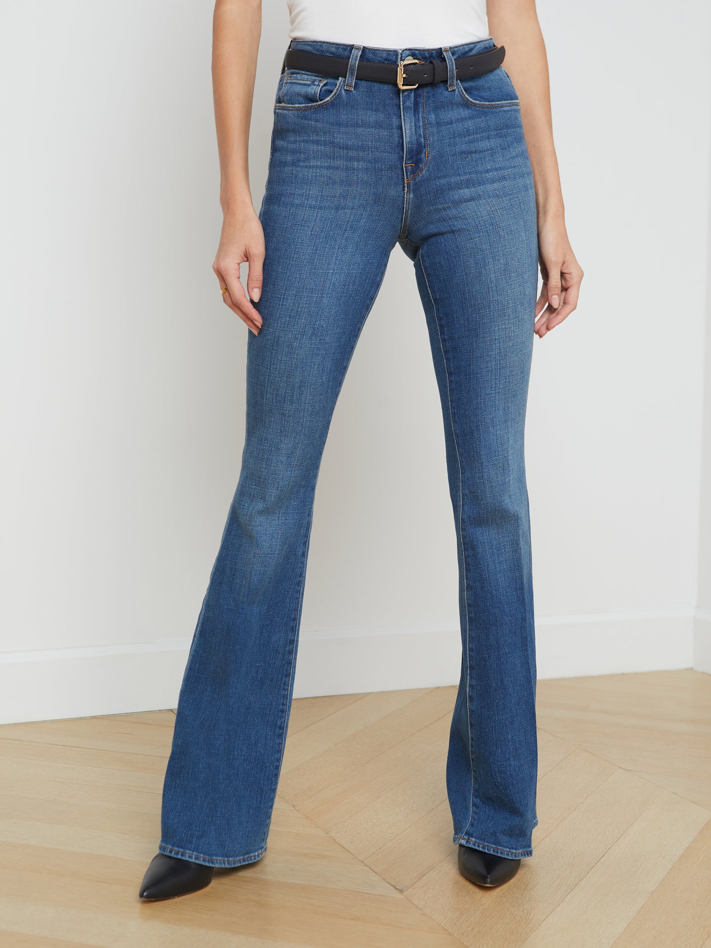 L'AGENCE Bell High-Rise Flare Jean In Authentique