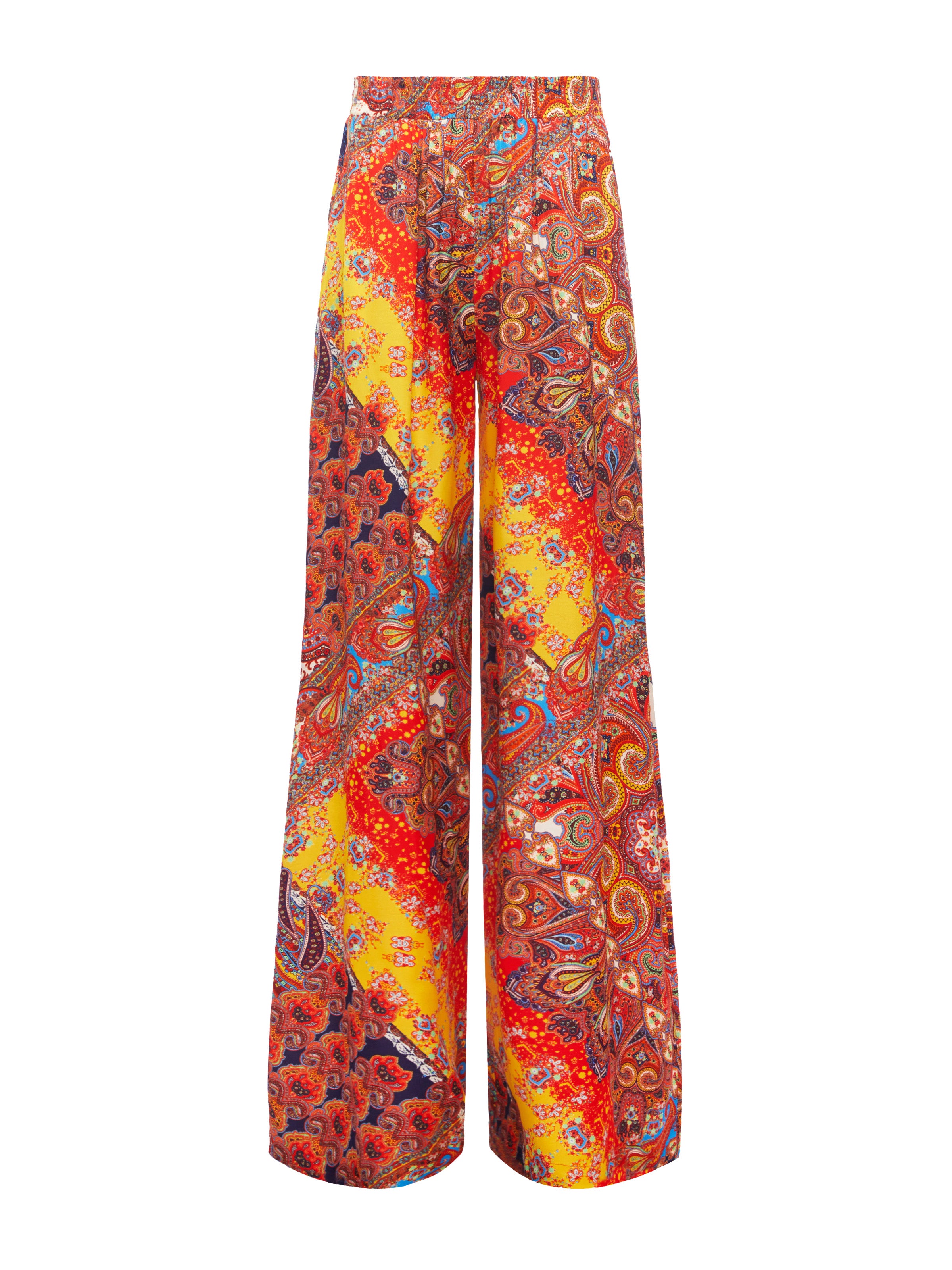 L'AGENCE Lillian Pant in Multi Paisley Scarf