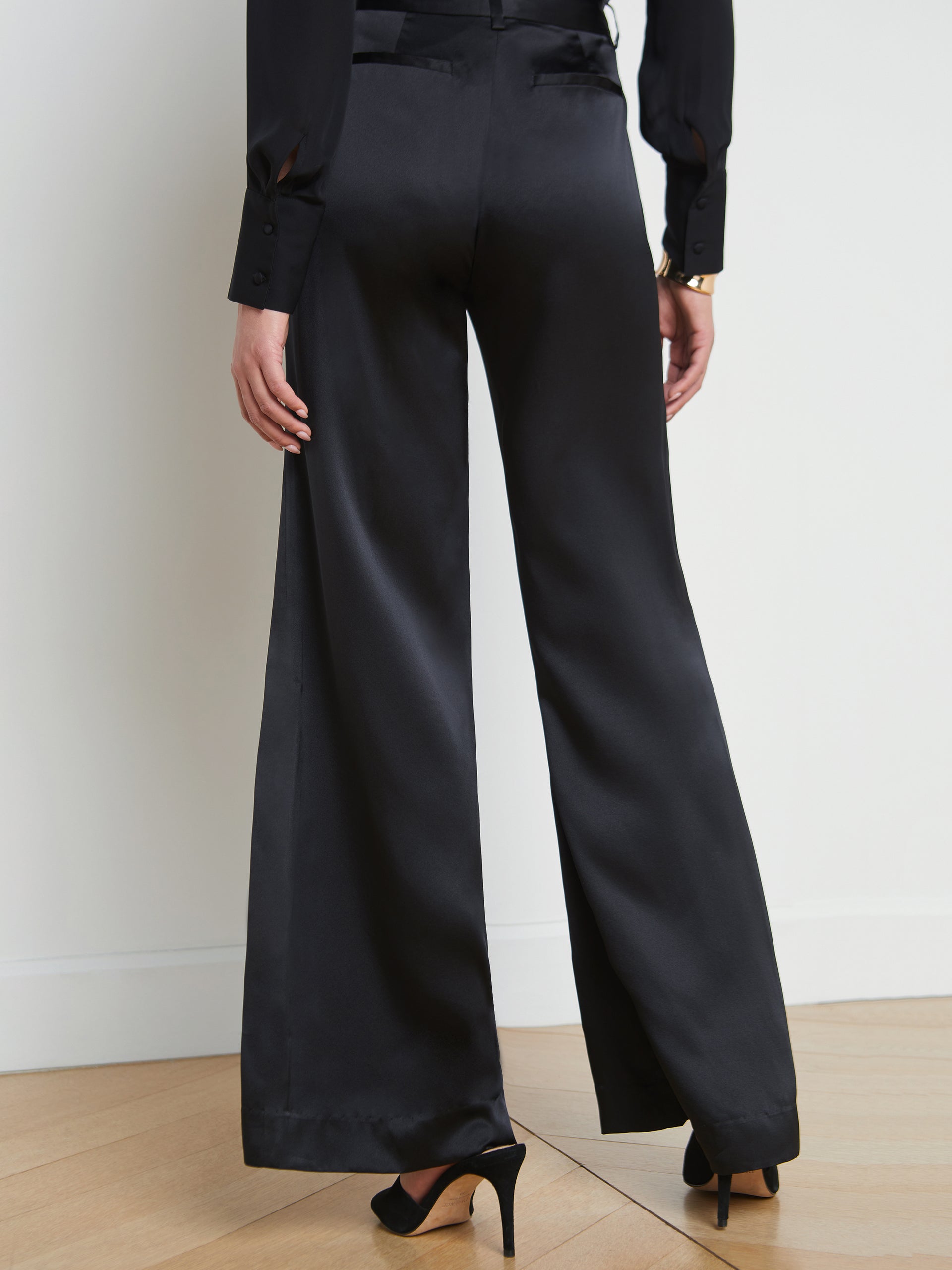 Pilar Silk Wide-Leg Pant pant L'AGENCE   